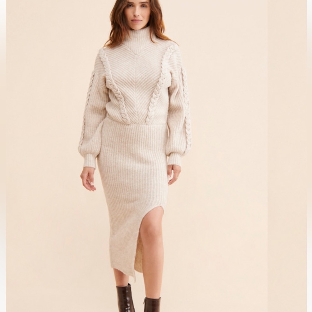Angelina Sweater midi Cream Knit Dress